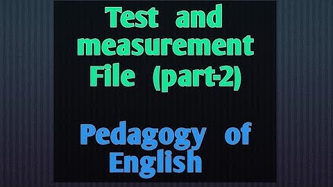 |test and measurement record for B.Ed in English|part-2| pedagogy of English |B.ed English |English