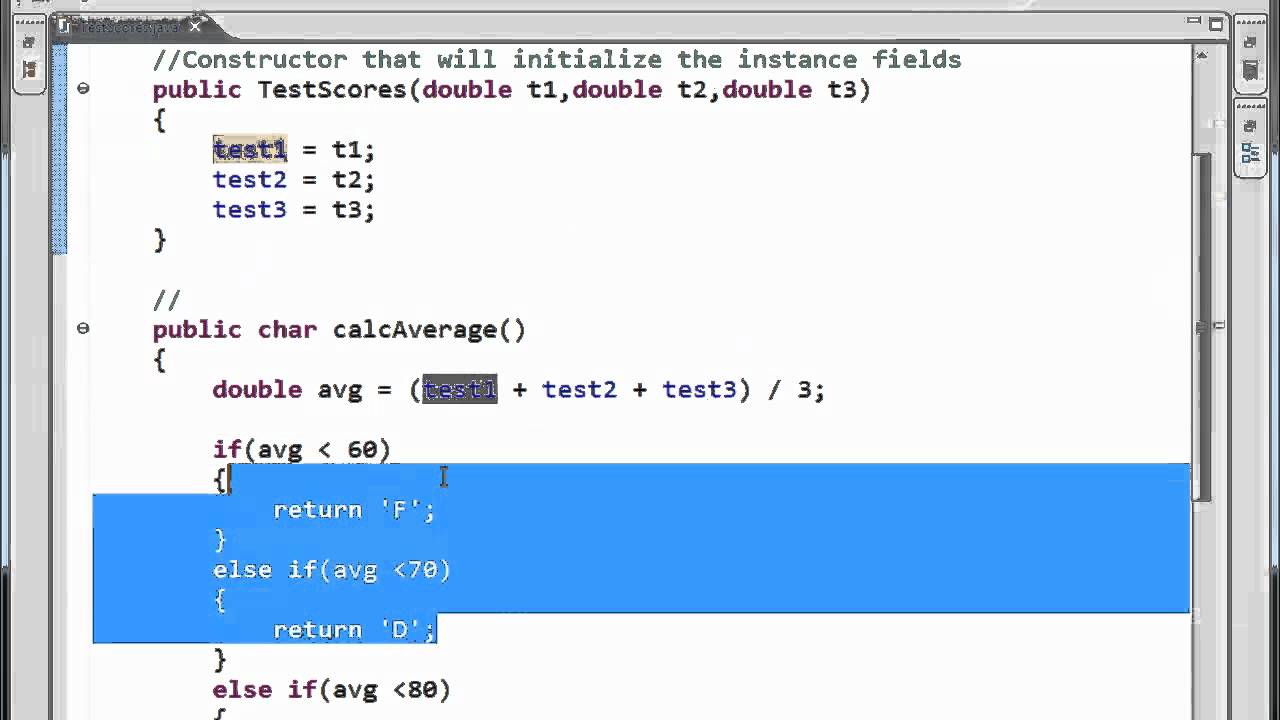 Java Tutorial - 26 - Object methods with if-else-if decision statements