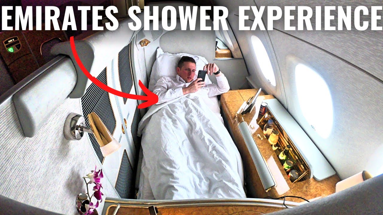 Luxurious Emirates A380 First Class Shower Experience