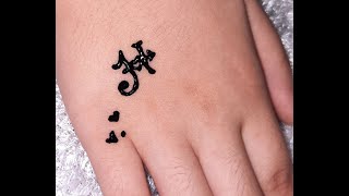 كتابه حرف ال H  بالحنه  . أجمل رسومات الحنه  .  easy mehndi henna designs