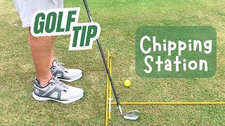 Golf Tip Chipping Drill With Alignment Sticks