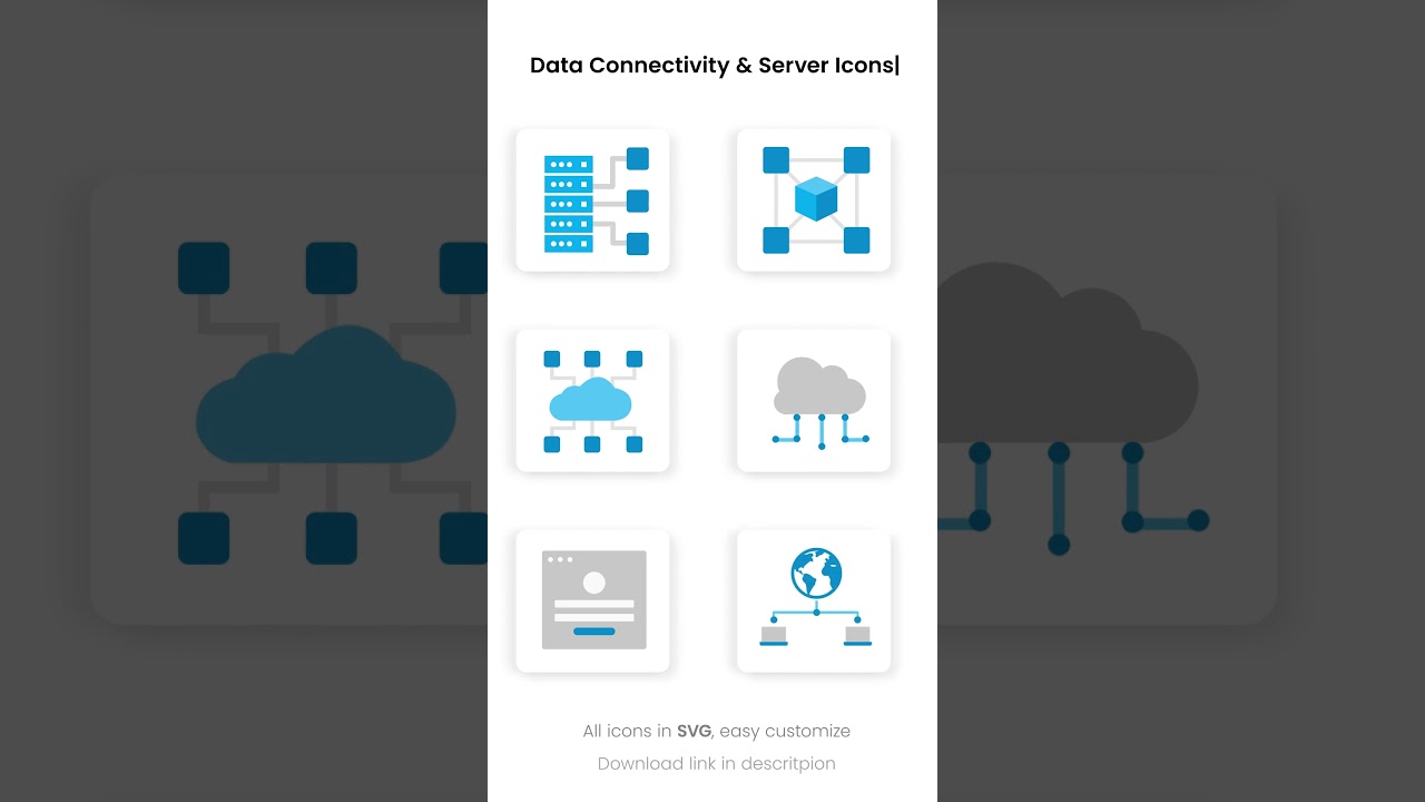Cloud Connectivity & Servers Flat Icons #illustrator #vector #icon #graphics #svg #designer