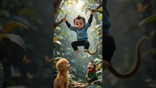 🐒🌳 जंगल में बंदर की मस्ती! 😂 | Real Monkey Jungle Fun#shorts #youtubeshorts #cuteanimals