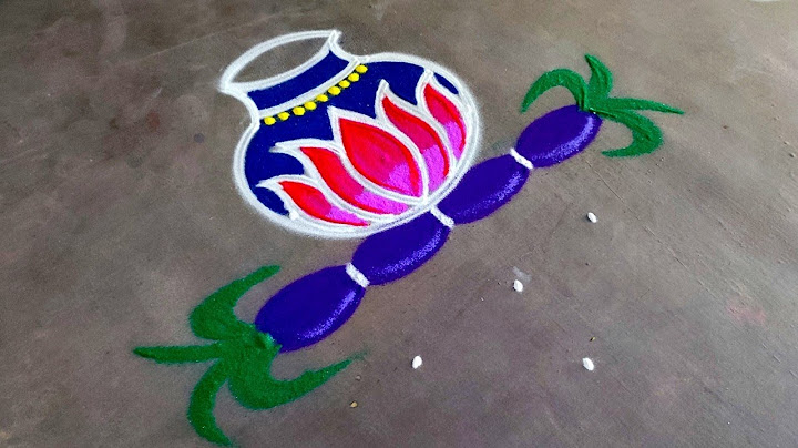 Pongal special 5*1 simple rangoli design🌹/#pongalpotrangoli/Pongal colour rangoli/Amazingrangoli
