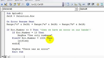 Excel VBA Basics #16C ERRORS - Determine If There Was An Error, Which Type, and Define What To Do