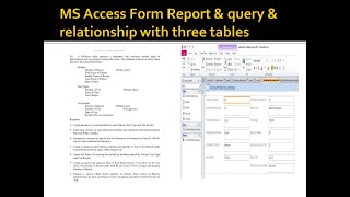 MS Access Assignment on Query and Report and Form using Relationship of three tables
