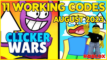 💥11 NEW WORKING CODES for 💥CLICKER WARS SIMULATOR💥 Roblox in August 2023 💥 Codes for Roblox TV