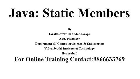 Java Static members | static keyword | static variables | static methods | static blocks