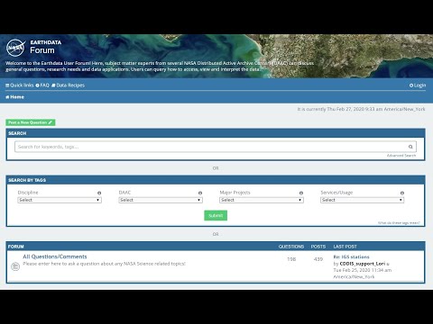 NASA's Earthdata Forum   Connect to a Growing Body of Expertise