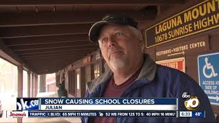 Snow leads to school closures in county's mountain areas