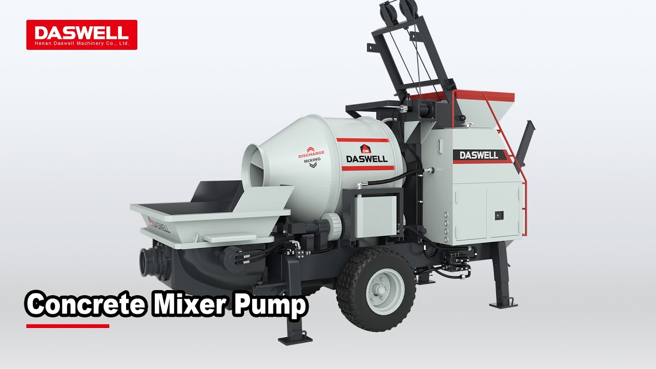 How Does The Concrete Mixer With Pump Work? YouTube