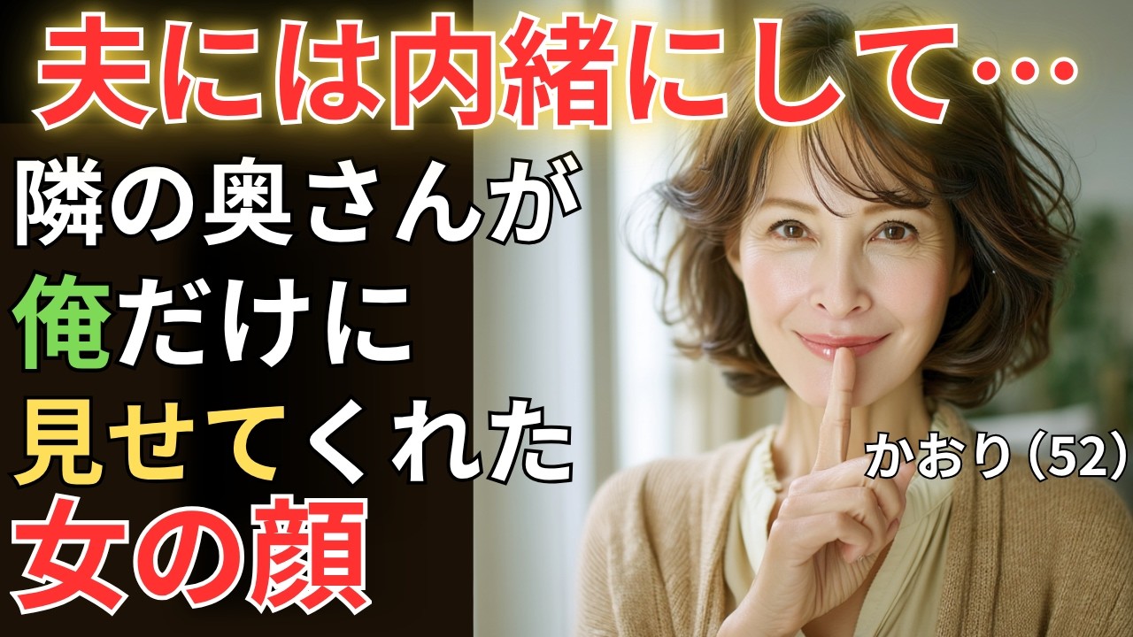 【シニア恋愛】隣の奥さんが、夫には決して見せない“素顔”を見せた夜
