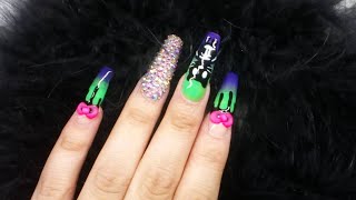 Uñas halloween animadas + colaborativo con mi hermana Carolina de Castro Nails