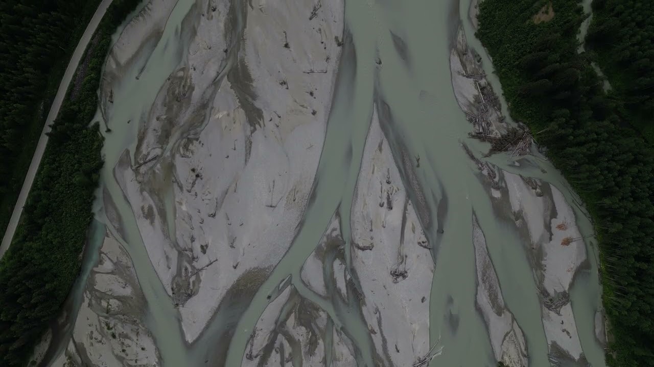 Alaskan Braided River Fly Over