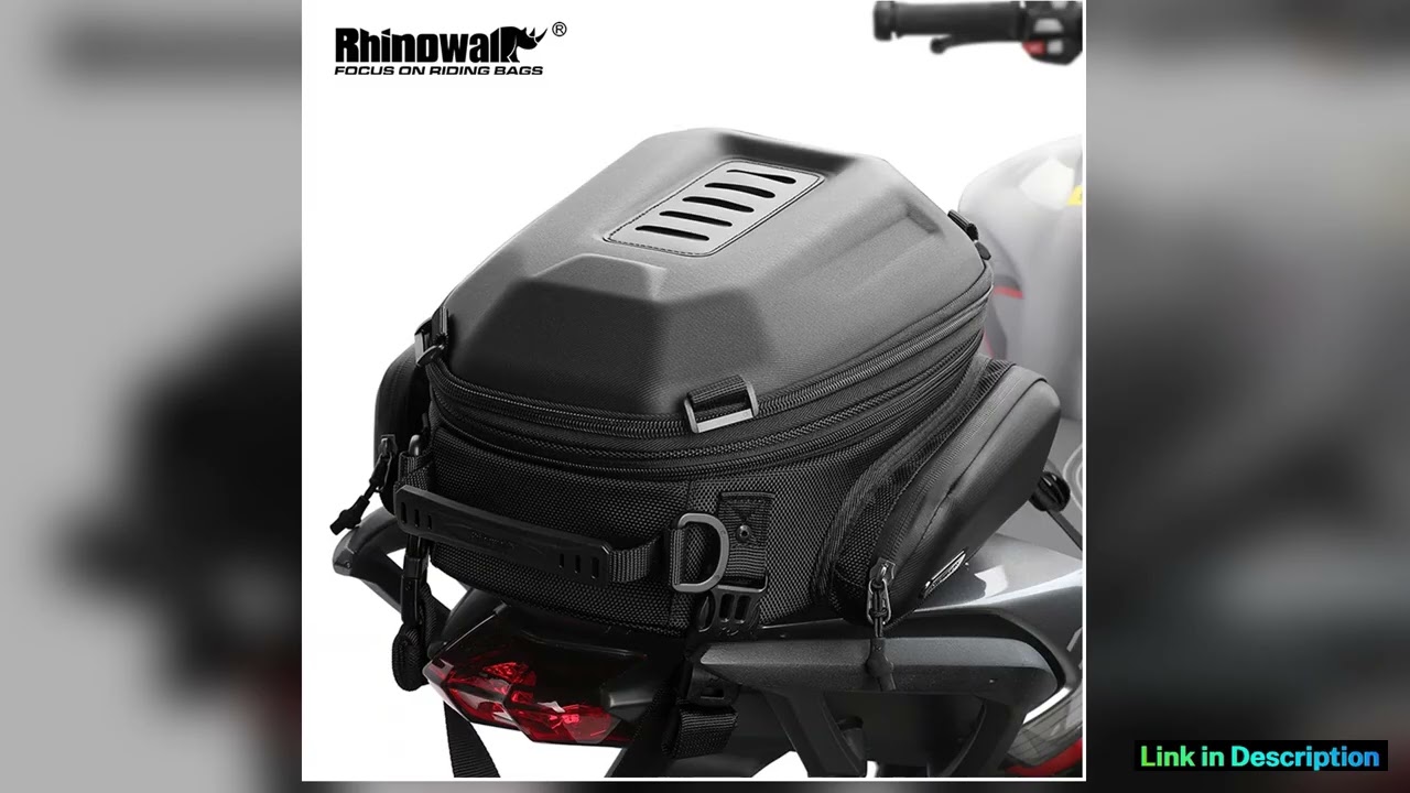 Rhinowalk Motorcycle Tail Bag Waterproof 1218L Motor Back Seat Pannier Bag Hardshell Riding Travel