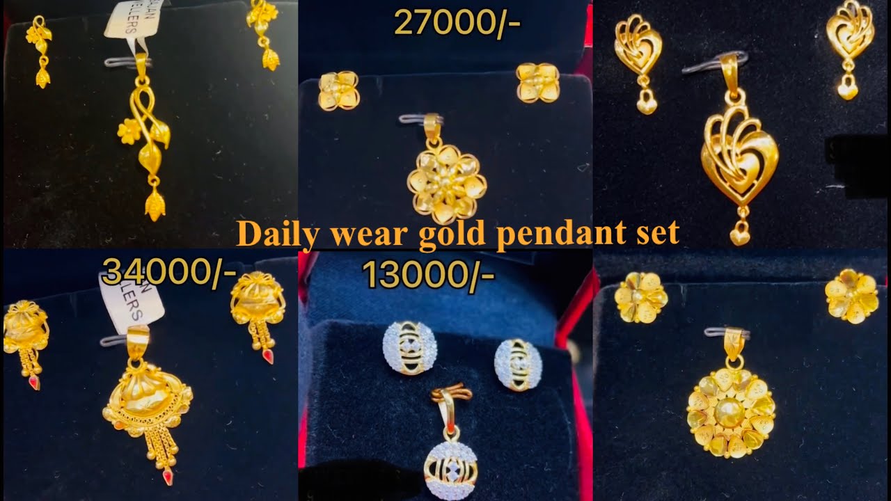 unique Gold Pendant Set With Price and Weight | gold pendant set ...
