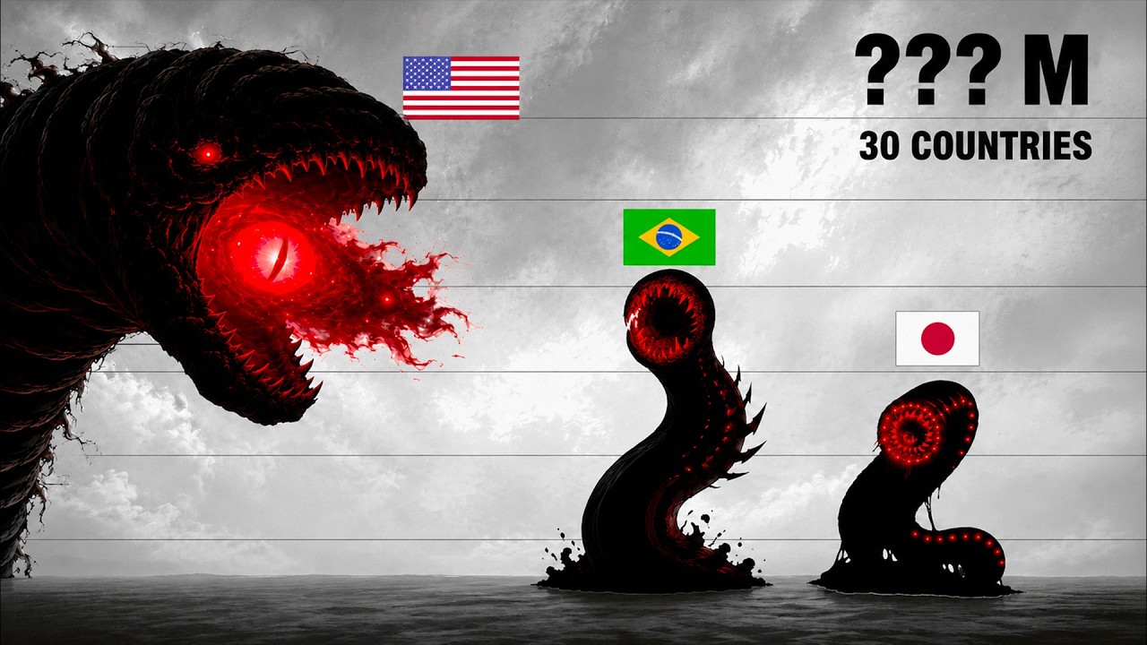 How LONG Are The Worm Monsters From Every Country? | Size Comparison ...