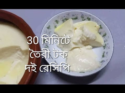 30 মিনিটে তৈরী পারফেক্ট টক দই, Sour Yogurt Recipe, Tok Doi, How To Make Yogurt,