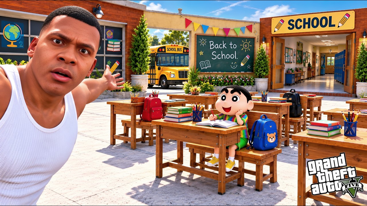 Franklin Shinchan Going Back To School 😱😭 | GTA 5