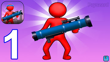 Bazooka Hero - Gameplay Walkthrough Part 1 Tutorial Levels 1-30 Bazooka Boy (iOS,Android)