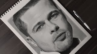 Drawing Brad Pitt | Realistic Pencil Drawing Time-lapse