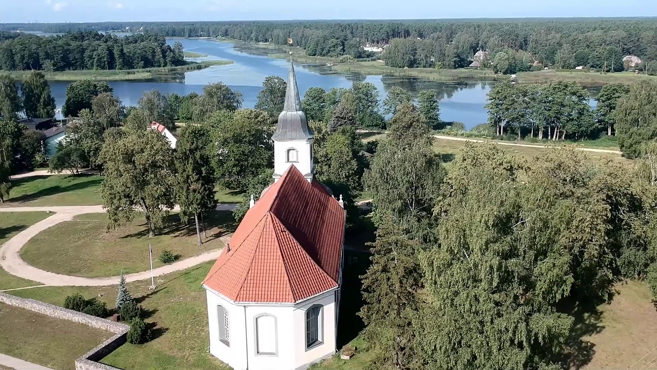 DJI"Spark".Baltezers.Baltezera baznīcā .Балтэзерская евангелическая лютеранская церковь
