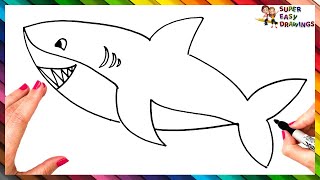 How To Draw A Shark Step By Step 🦈 Shark Drawing Easy