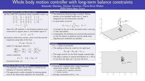 Interactive poster -- Whole body motion controller with long-term balance constraints
