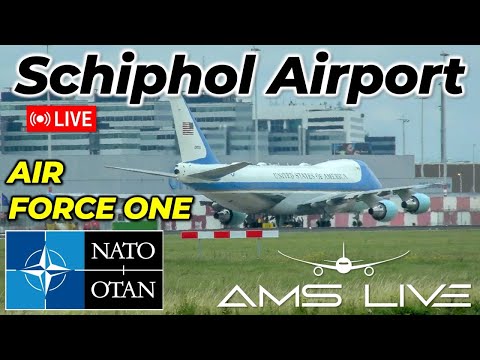 LIVE: Air Force One Departure at Schiphol + NATO VIP Jets | Plane Spotting Kaagbaan 06/24