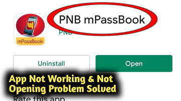 Fix PNB mPassbook App Not Working and Not Opening Problem Solved