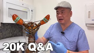 20,000 Subscriber Q&A with a 2 LB Grocery Store LOBSTER. **THANK YOU GUYS**