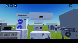 Air conditioners lined up with each and some old air conditioners in ￼ Roblox