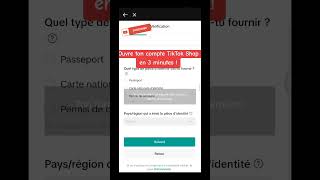 🚀 Ouvre ton compte TikTok Shop en 3 minutes ! (Tuto simple) #TikTokShop #Ecommerce #VenteEnLigne