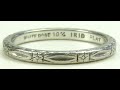 Antique White Rose 1920's Wedding Band Platinum Ring Sz 5.5 UK-K1/2 2.06MM www.antiquejewelryco.com