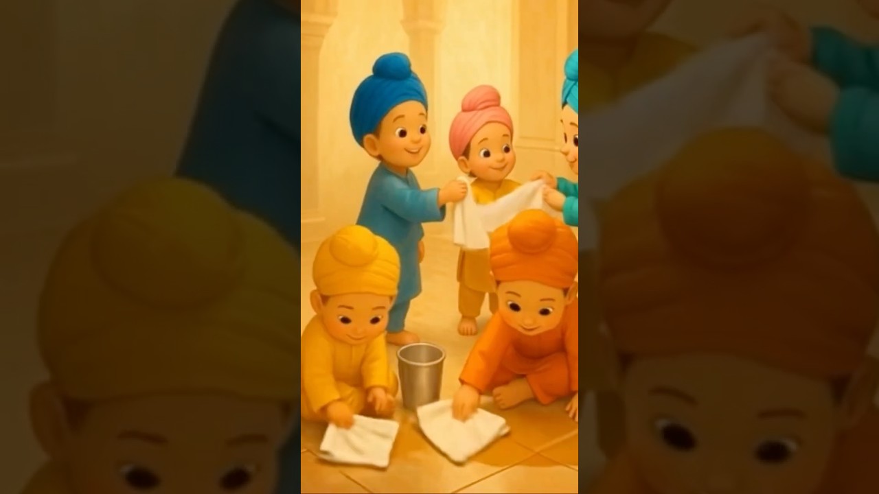 Little Sikh Kids Learning Sewa 💛✨