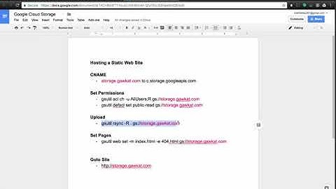 Hosting a Simple Static Web Site on Google Cloud Platform Storage - Developer Discussion