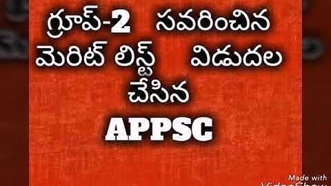 GROUP-2  Revised merit List released by APPSC