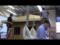 Area Career Center students building a new ticket booth for Hall