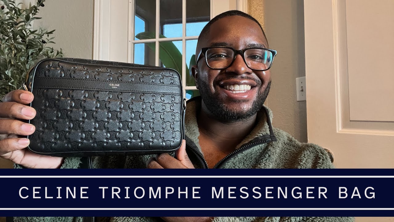 【CELINE】MEDIUM MESSENGER BAG Men's Celine Triomphe Embossed Medium Messenger Bag - YouTube