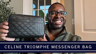 Men's Celine Triomphe Embossed Medium Messenger Bag