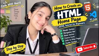 How to Create an HTML Home Page | HTML Tutorial for Beginners | VS Code
