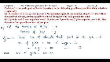 Form the pair of linear equations in the following problems, and find their solutions graphically.