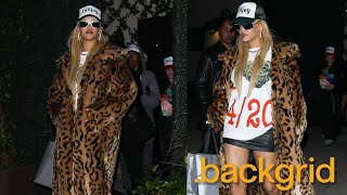 Rihanna celebrates her favorite holiday till the late hours with her crew in Los Angeles