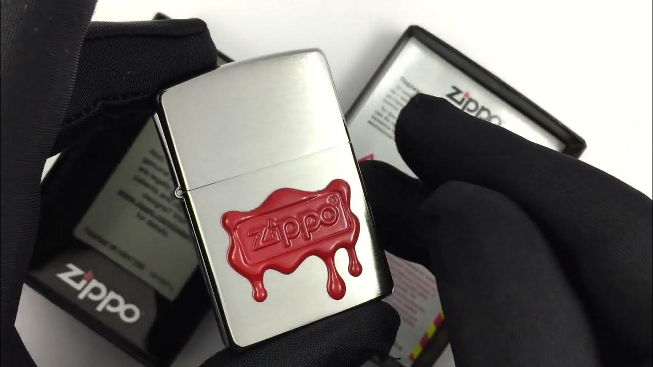 Zippo 29492 Zippo Red Wax Seal Brushed Chrome YouTube