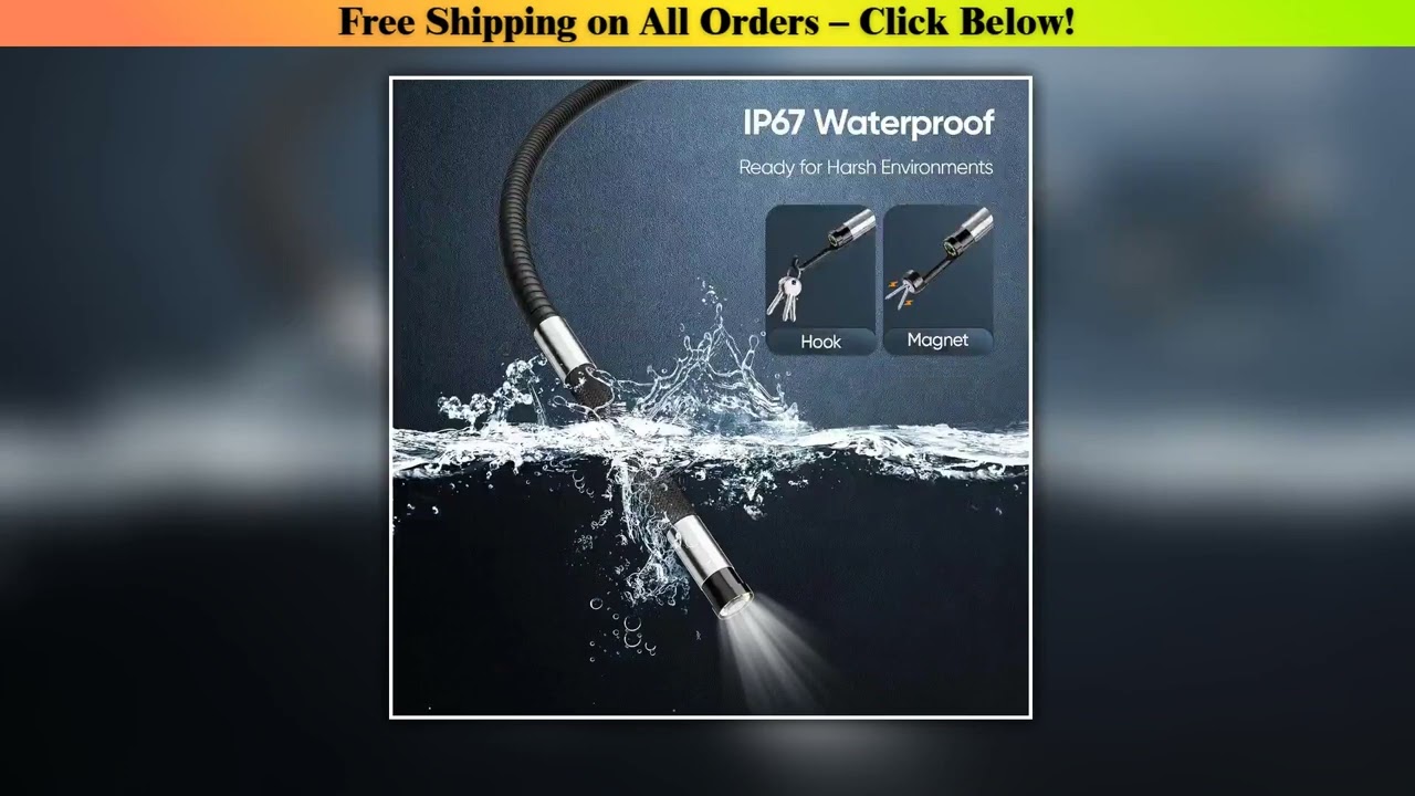 Two-Way Articulating Borescope Camera with Light: 3.9mm/6mm Industrial Endoscope Inspection Camera