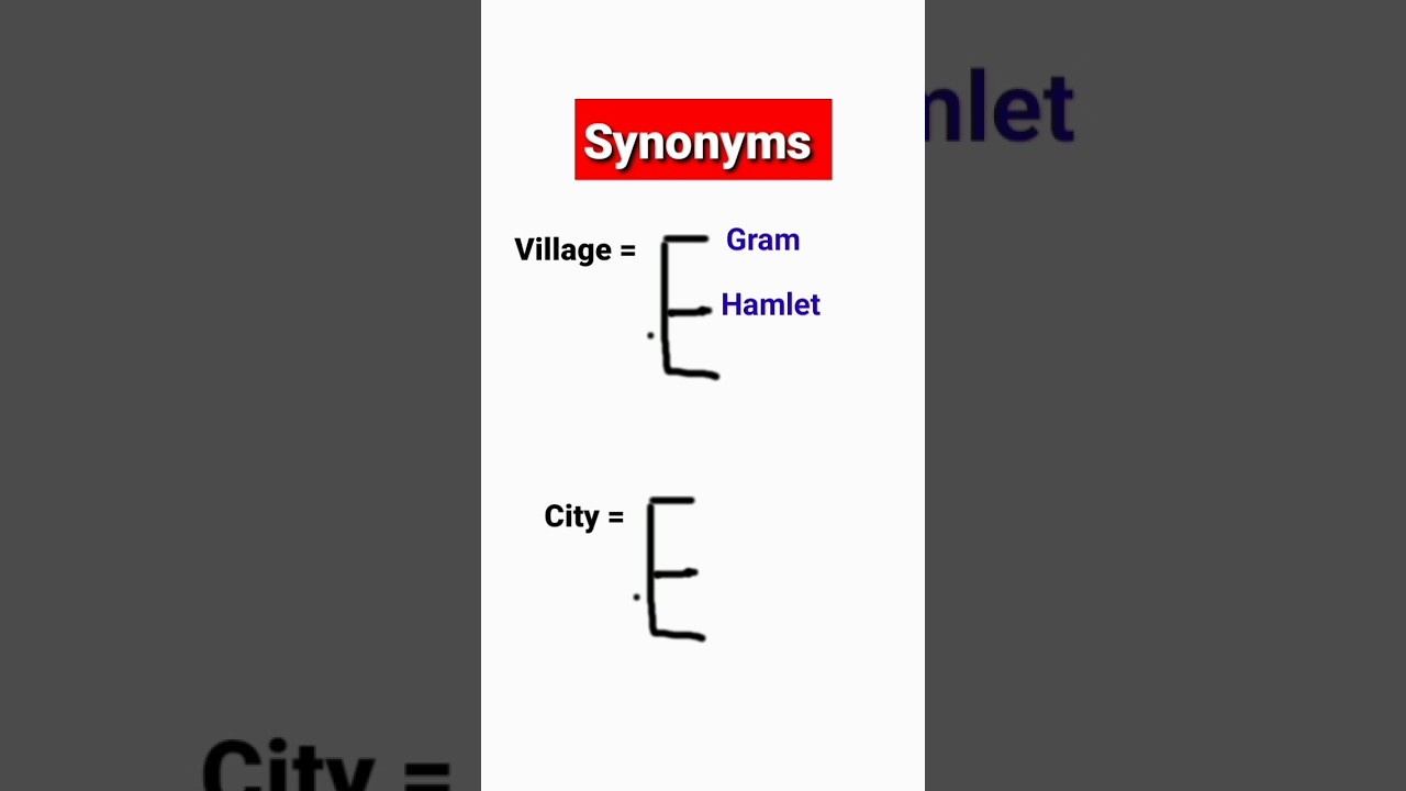 synonyms of village and city 