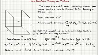 Week 6-5 Free Electron Theory of Metals
