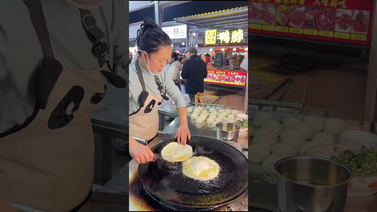 0葱油饼 02-17-3，路边摊，夫妻作坊，  #手工制作 #food #美食分享日常
