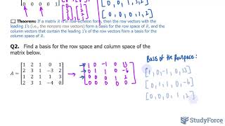 📚 Find a basis for the row and column space of a matrix