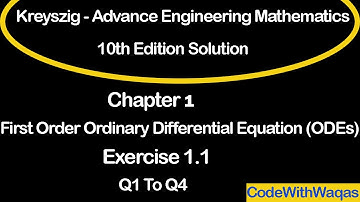 Kreyszig Advance Engineering Mathematics solution Exercise 1.1 in Urdu/Hindi